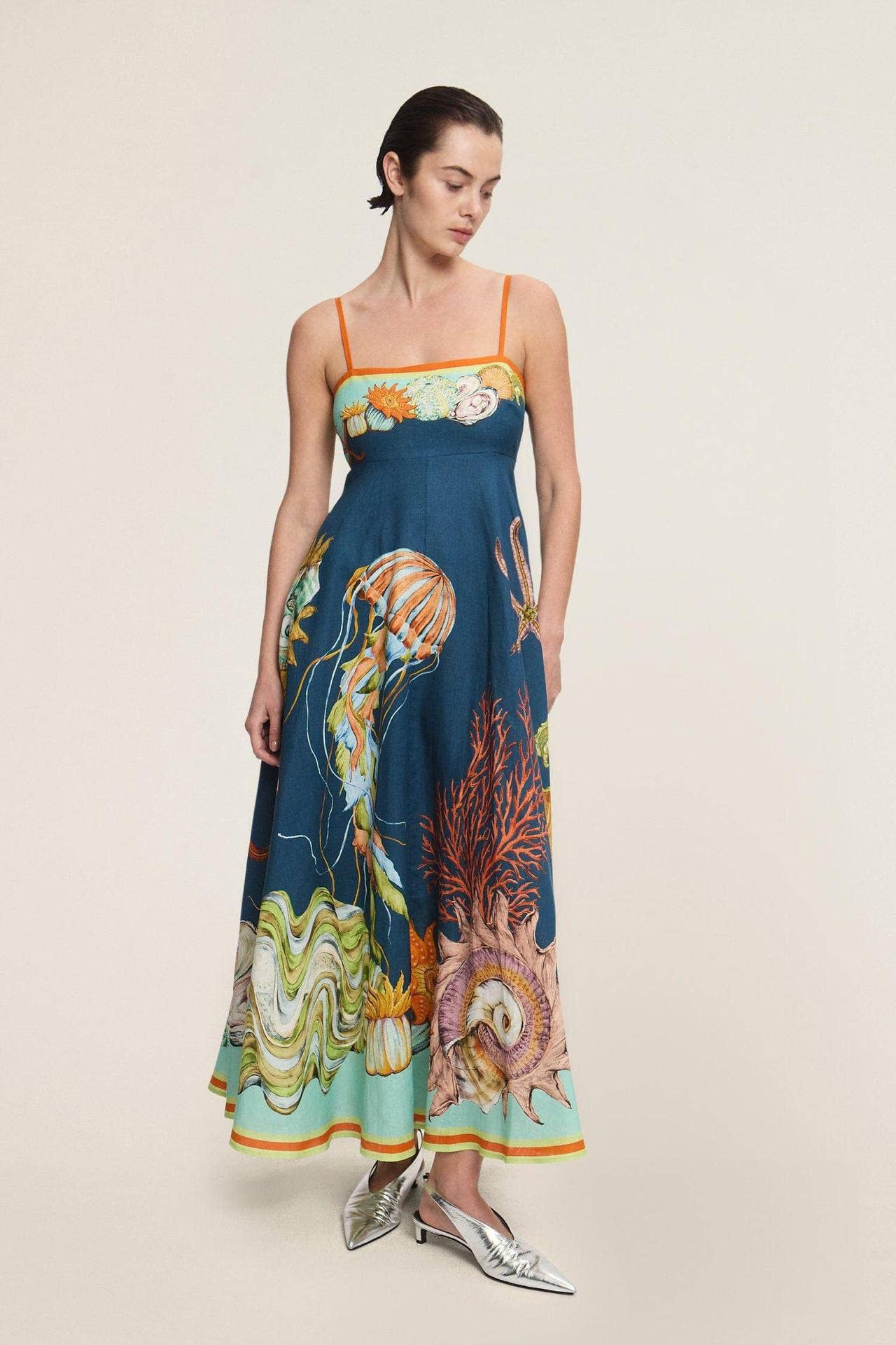 Hope & Sunshine - Vente Robe – femme - Robe évasée en lin à imprimé graffiti23