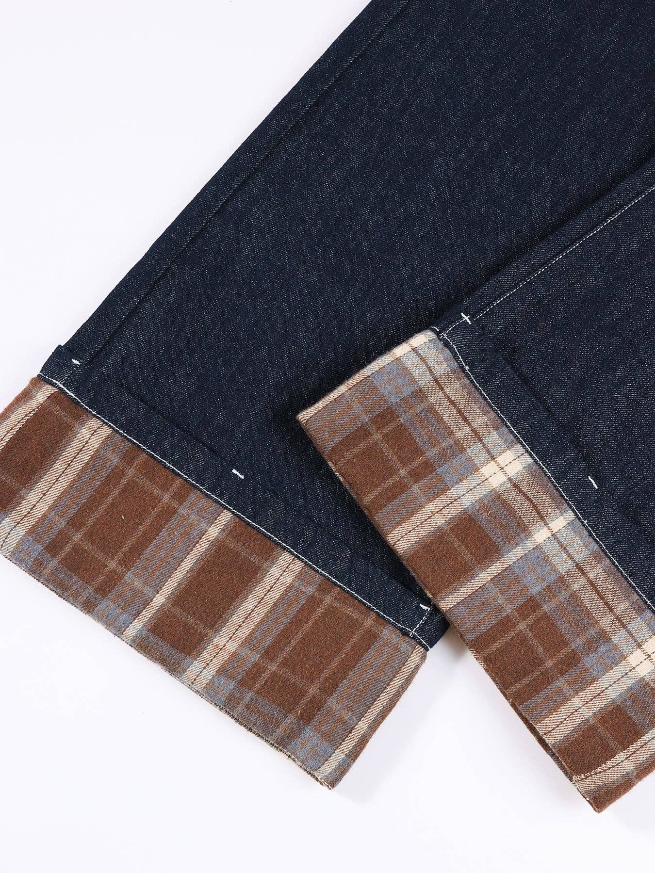 Blu Jeans a zampa casual a quadri per ragazze. in vendita all'ingrosso su Faire6