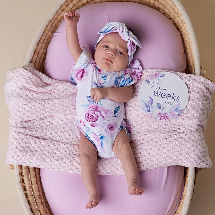 Snuggle Hunny - Vendita all'ingrosso Tutina (senza piedini) - Neonati - Body biologico a manica corta Lilac Skies con volant6