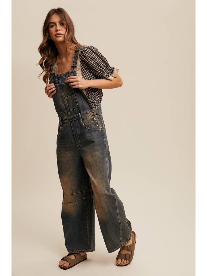 Listicle – Großhandel Overall – Damen – Barrel Jean Latzhose aus Denim mit weitem Bein20