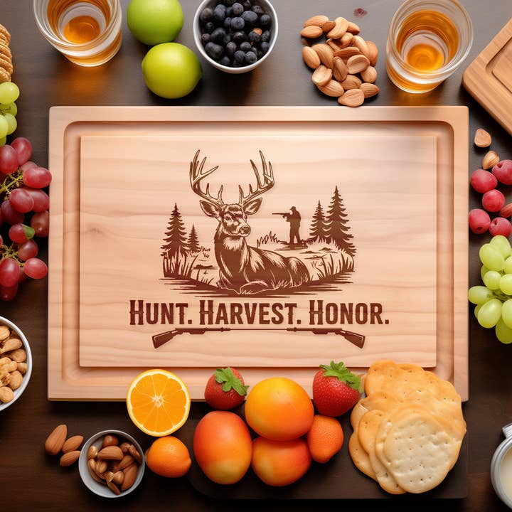 Deer Hunting Engraved Cutting Board – Outdoor Lover Gift for wholesale by Southern Farm Signs