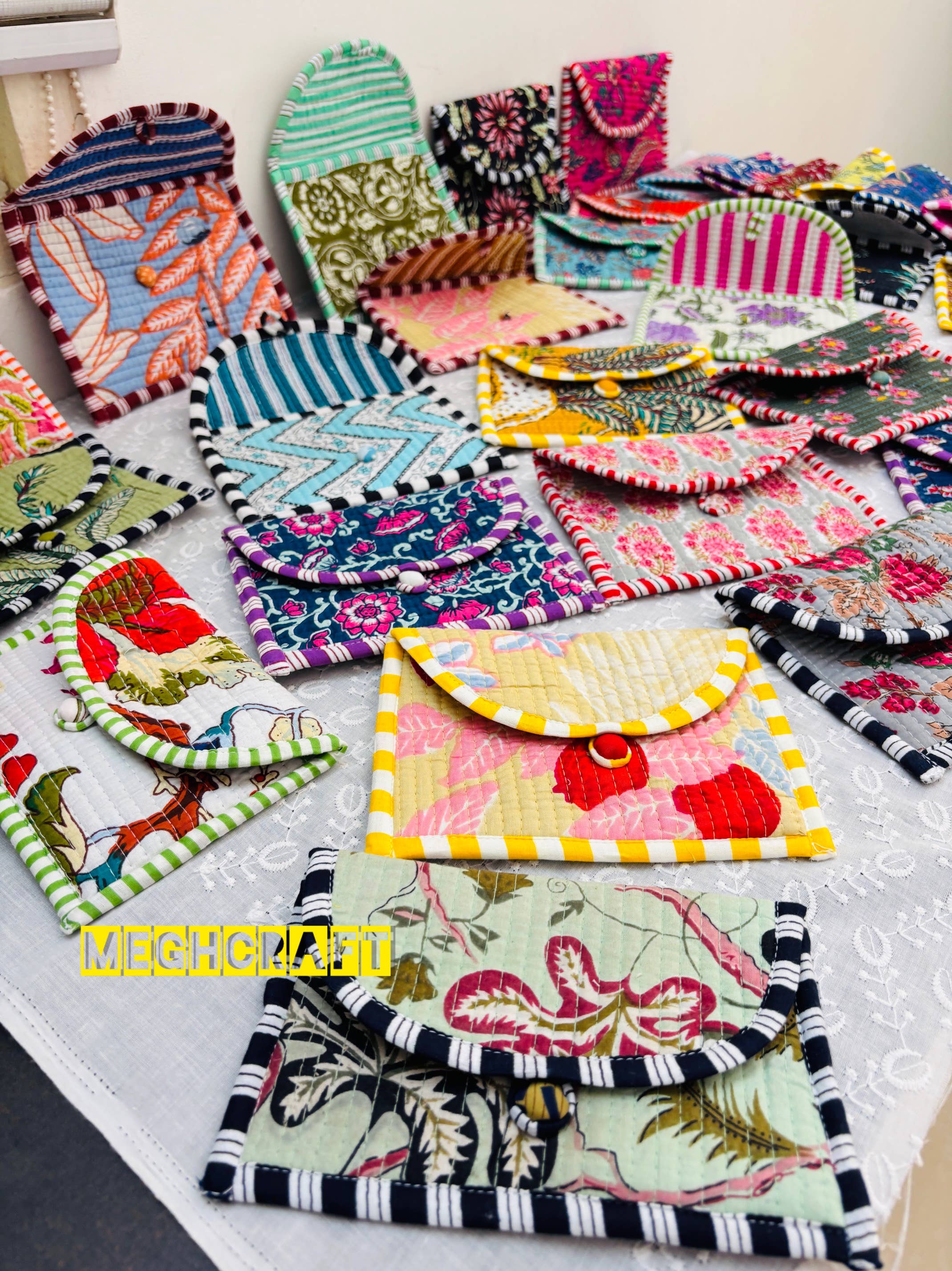 Meghcraft - Wholesale Coin Purse - Unisex - Cotton coin purse-quilted coin pouches-Gifting Kantha Pouch3