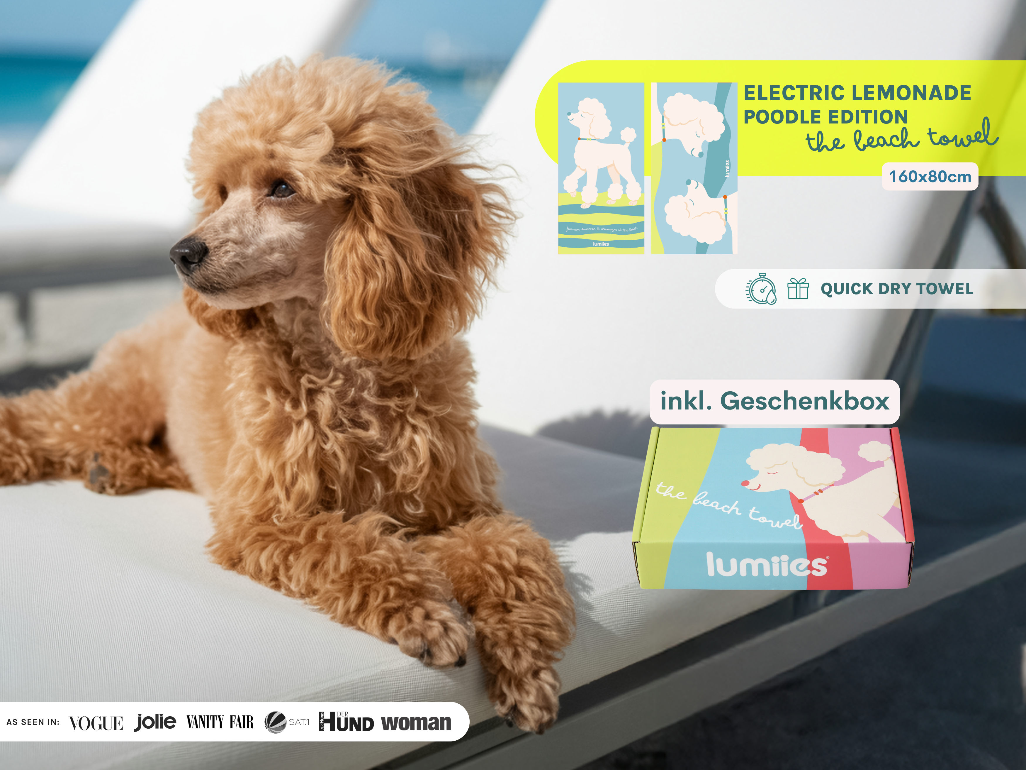 lumiies - high visibility – Großhandel Haustierhandtuch – Hund – Schnelltrocknendes Mikrofaser-Handtuch (160×80 cm) - Pudel13