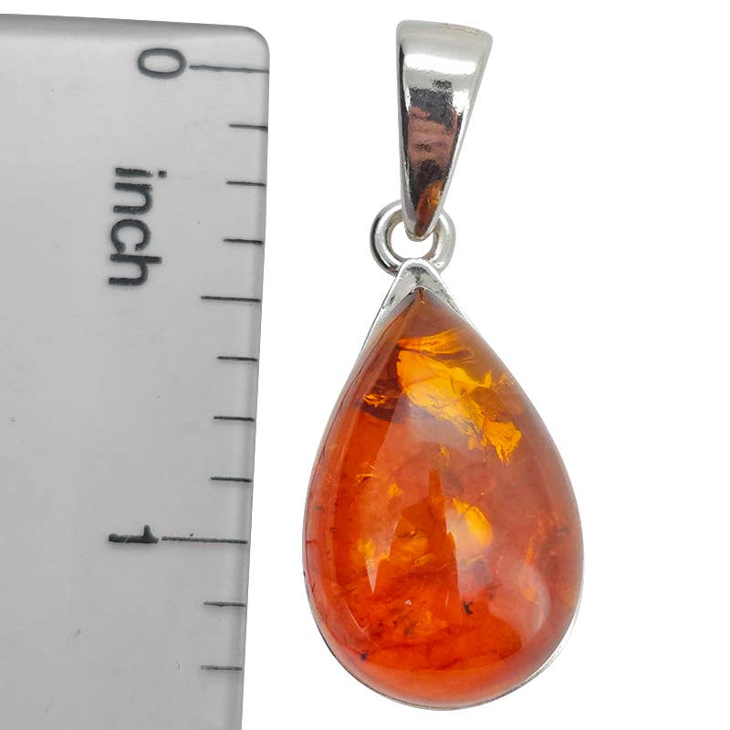 Amberman - Wholesale Pendant/Charm Necklace - Cognac Amber Sterling Silver Pendant2