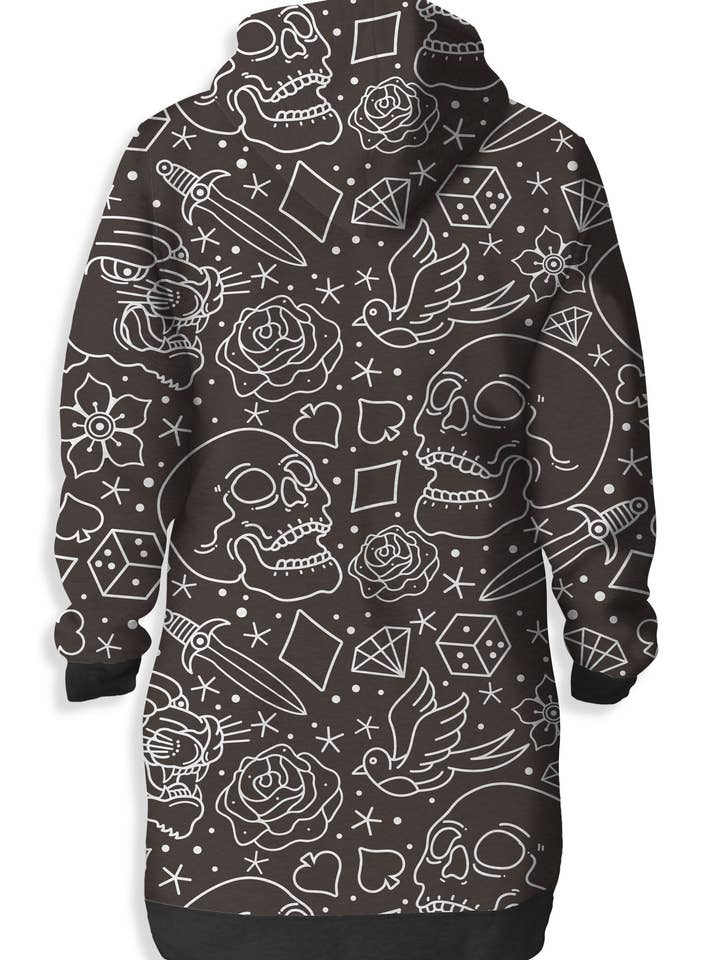 Fishikii B&W Old School Sweatshirt Dress | CAN-VEST.35 for wholesale by Fishikii