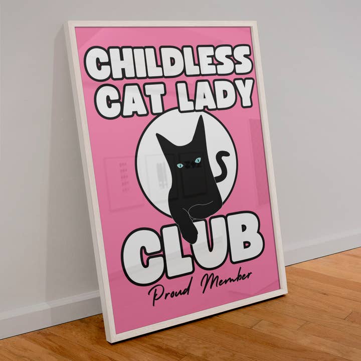 Blue Iris Designs Co - Wholesale Art Print - Childless cat lady club print0