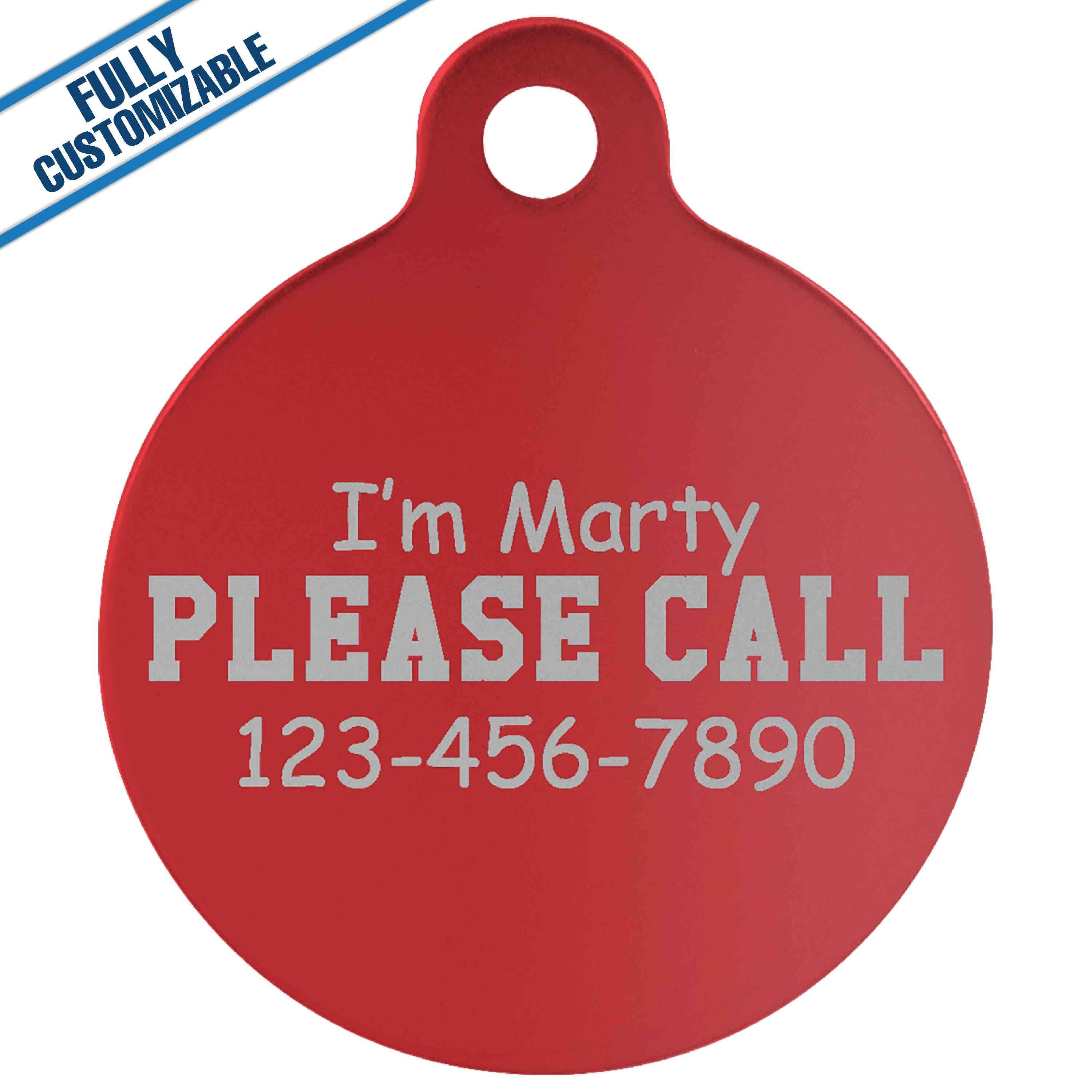 GiftWorksPlus - Wholesale Pet Identification Tag - Cat/Dog - Engraved Round Anodized Aluminum Pet Tag -Fully Customizable5