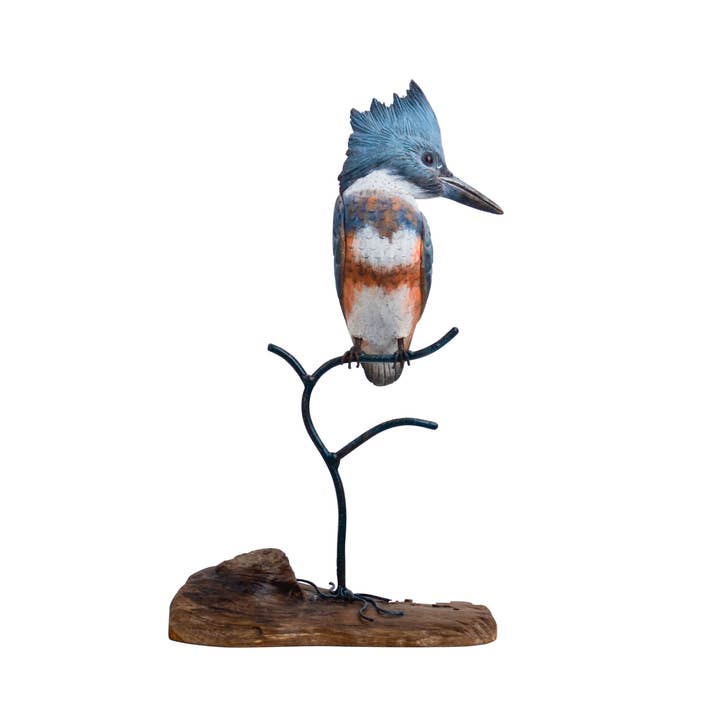 T.I. Design - Wholesale Decorative Tabletop Object - Kingfisher Hand Carved TT