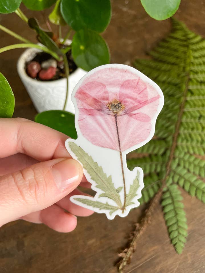 Autocollant en forme de coquelicot, durable et résistant aux intempéries pour la vente par Home Roots Design