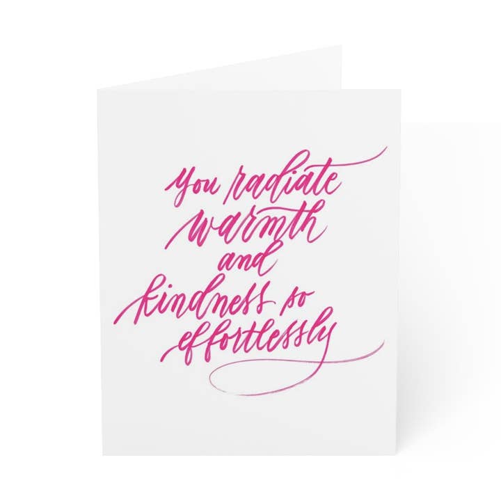 "Vous rayonnez de chaleur et de gentillesse avec tant de facilité !" Carte de remerciement rose - Gratitude #12 pour la vente par Dear Daughters Design