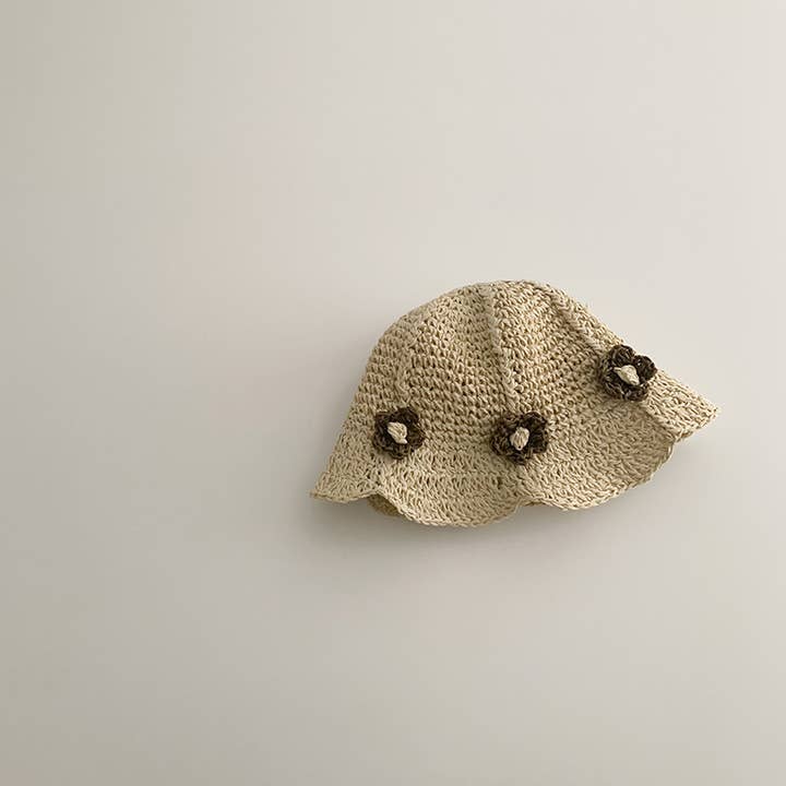 Annie & Charles - Wholesale Bucket Hat - Kids - Annie & Charles® Papyrus Flower Summer Hat