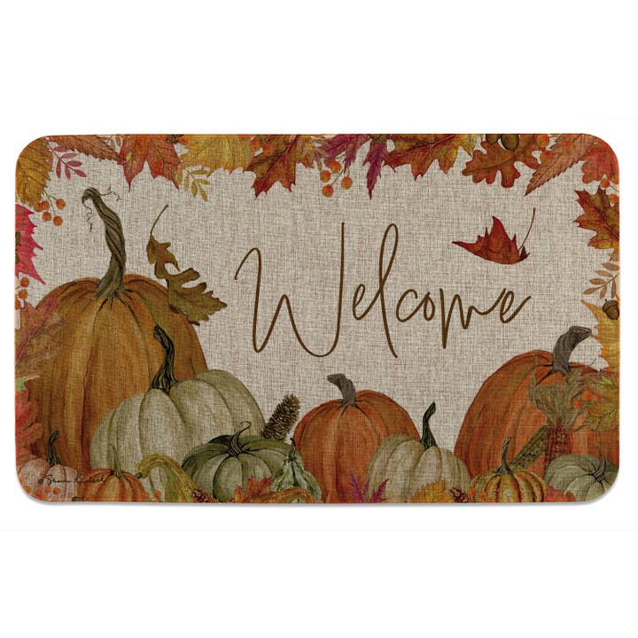 Alfombrilla con aspecto de lino natural, bienvenida con forma de calabaza otoñal para venta al por mayor de CounterArt/Highland Home/Thirstystone/CoasterStone