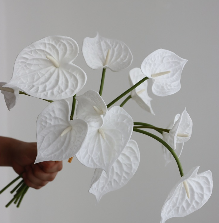 Sweet Home Deco - Wholesale Artificial Flowers - 16‘’T Soft Touch Faux Anthurium Flower Bunch, Floral Bouquet9