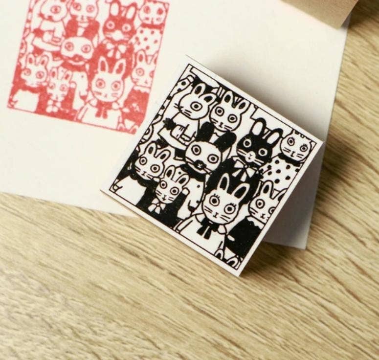 「FUNJI」In Japan - Wholesale Rubber/Decorative Stamp - Connectable Japanese Animal Rubber Stamp Set6