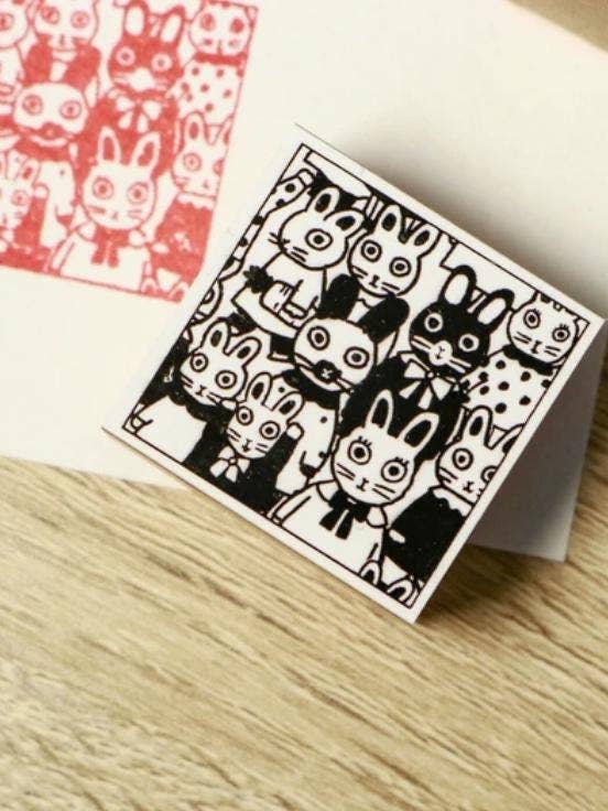 Connectable Japanese Animal Rubber Stamp Set for wholesale by 「FUNJI」In Japan