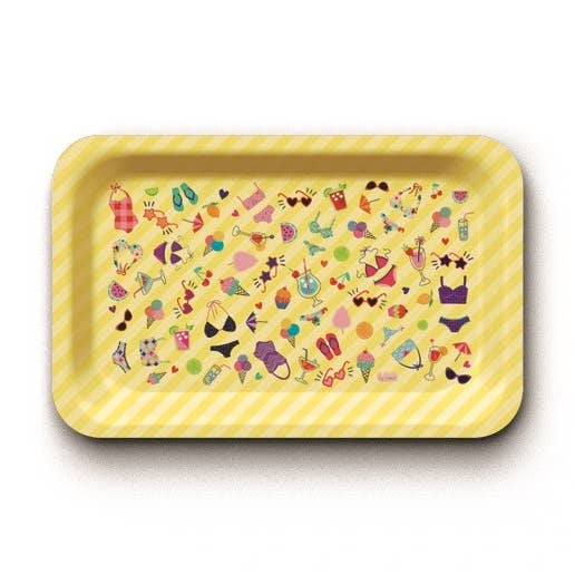 Kraft rektangulær bakke (28x18 cm) - Bikinis* for engroshandel hos Hirondelle & Cie