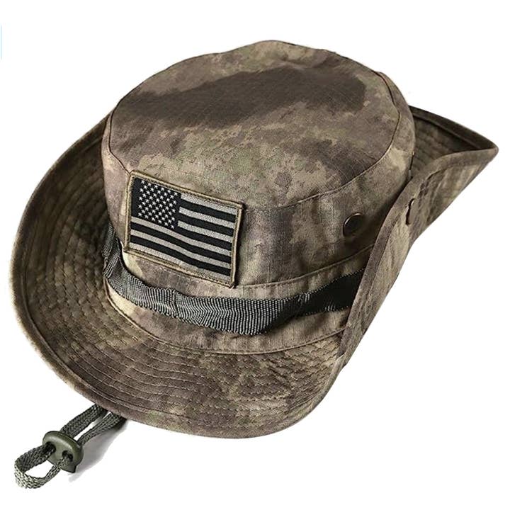 Novelty Closeout - Wholesale Bucket Hat - Unisex - Boonie Hat USA America Patch Assortment - 6/Pack1
