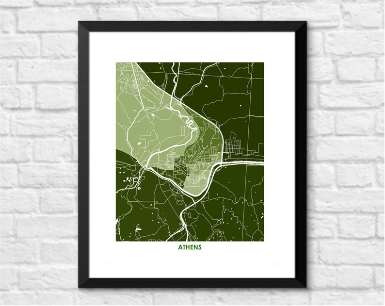 Juanita's Adventures - Wholesale Art Print - Juanitas Athens OH Map Print1