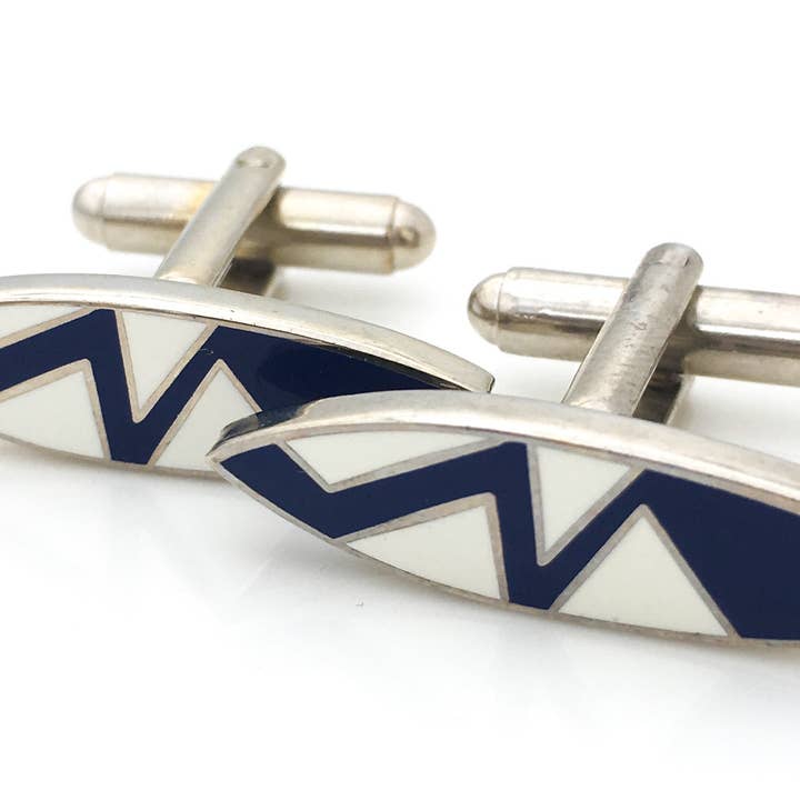 Surfen Zig Zag manchetknopen voor wholesale door Kinzoku