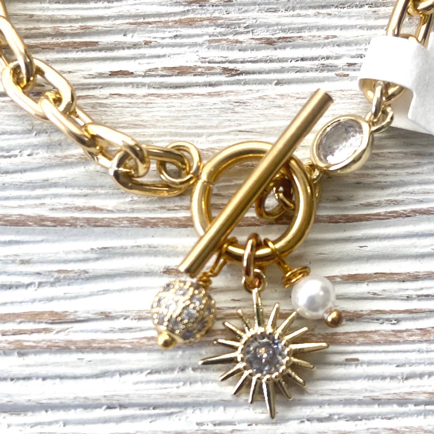 VB&CO Designs Handmade Jewelry - Wholesale Link & Chain Bracelet - Chunky gold chain bracelet, sun, pearl,boutique, salon,2