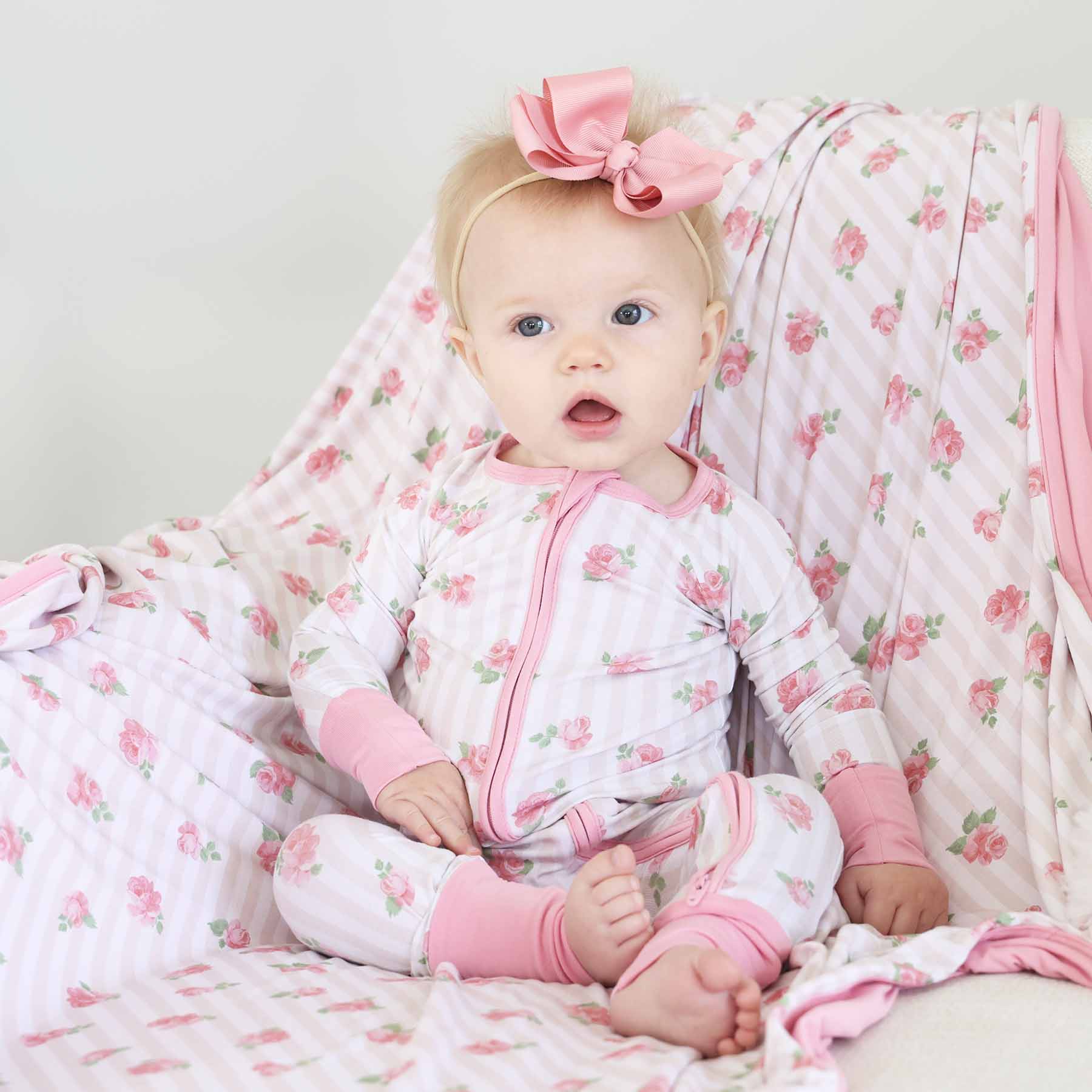 Caden Lane - Wholesale Jumpsuit - Baby - Rosy & Cozy Convertible Zip Romper9