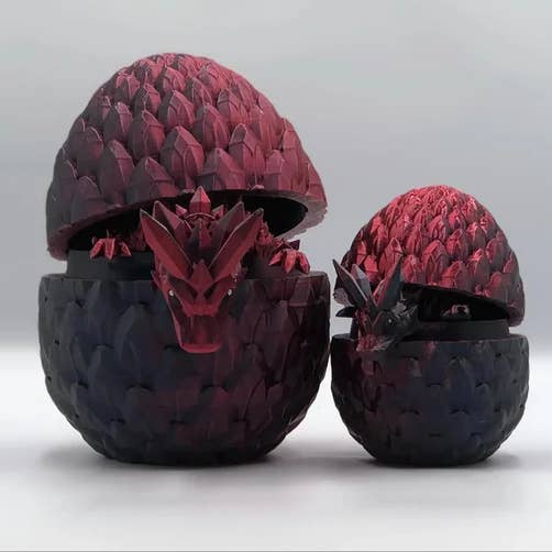 3D Printed Dragon Hatchling - Red/Black for wholesale by 3D Studio Gifts