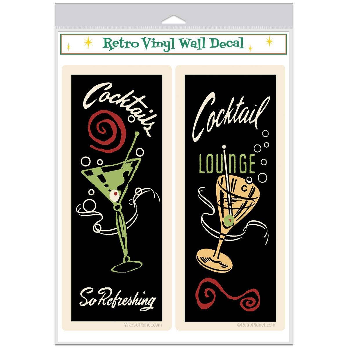 RetroPlanet – wholesale Wall decal/stickers – Cocktail Lounge Wall Decal Set of 21
