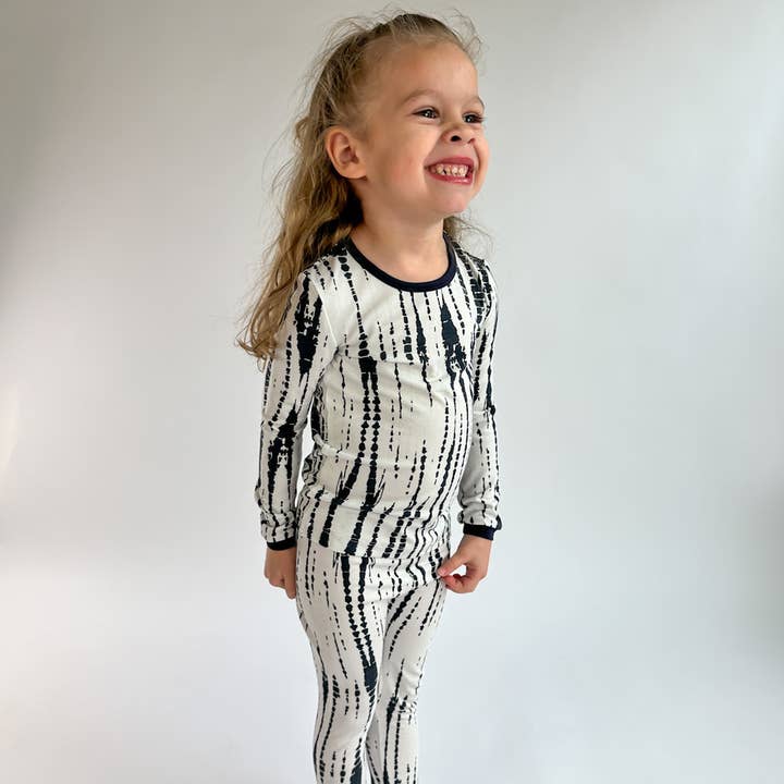 Zachte TENCEL Modal Peuter, Kinderen 2-Delige Pyjama, Shibori voor wholesale door tiny knot co.