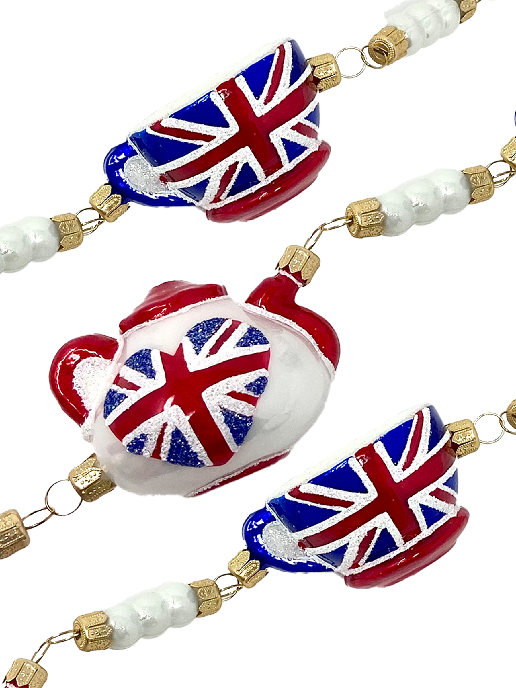 Kenzies of London - Wholesale Bunting/Garland - Polish Glass Christmas Garland - The Queen's Tea Service0