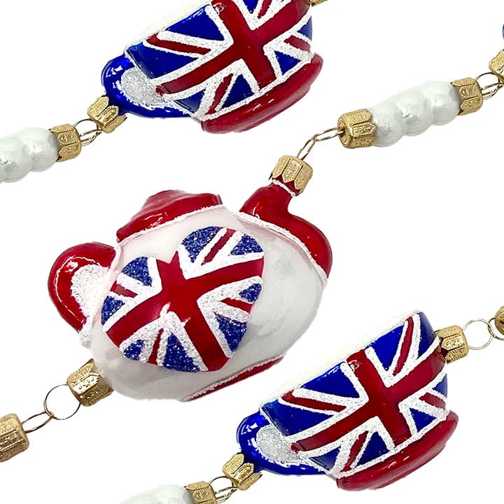 Kenzies of London - Wholesale Bunting/Garland - Polish Glass Christmas Garland - The Queen's Tea Service