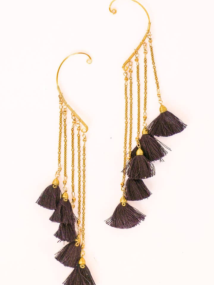Tiered Tassel Ear Cuff for wholesale by Bali Queen