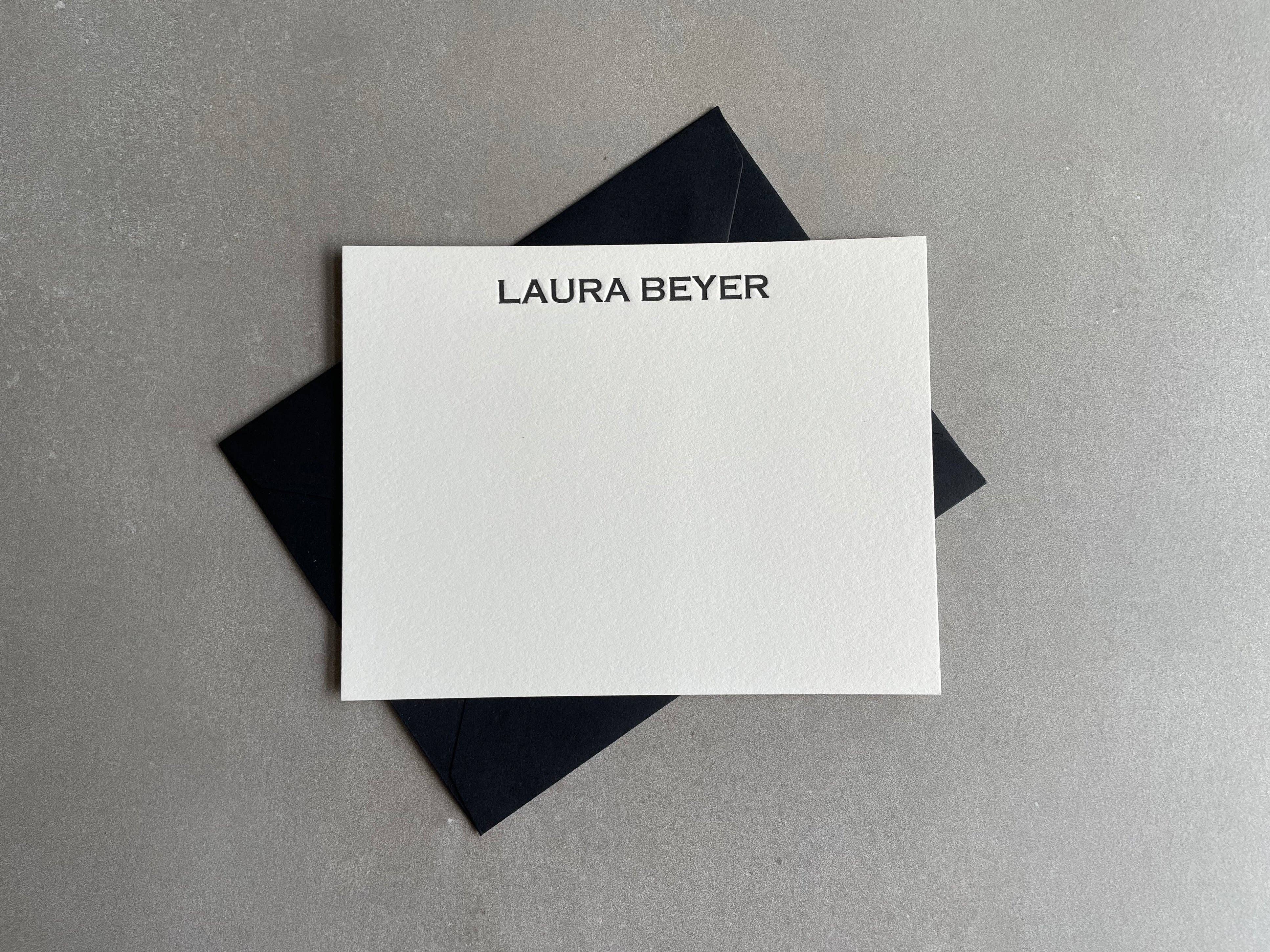 Hearty Greetings - Wholesale Stationery/Notecard Set - Copperplate: Custom Name Letterpress Stationery. Personalized Notecards with Envelopes.3