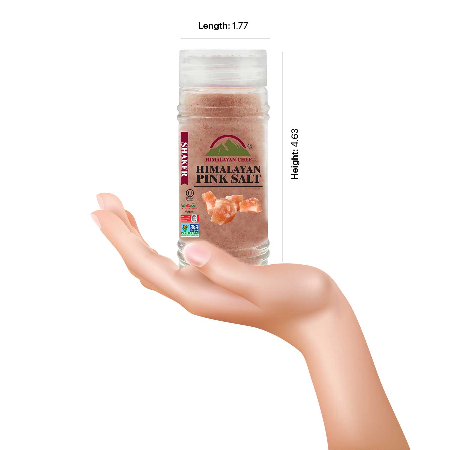 WBM LLC – Sal por atacado – Himalayan Chef Rosa Sal, Fino, Shaker de Vidro 3 em 1, 4.2 oz5