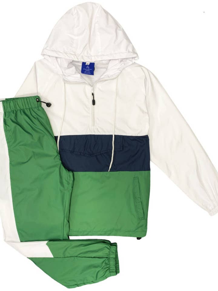 Royal Threads - Wholesale Tracksuit - Men's - Men’s 2-Piece Quarter Zip Pullover Windbreaker Tracksuit Jogger Sports Mesh lined Outfit