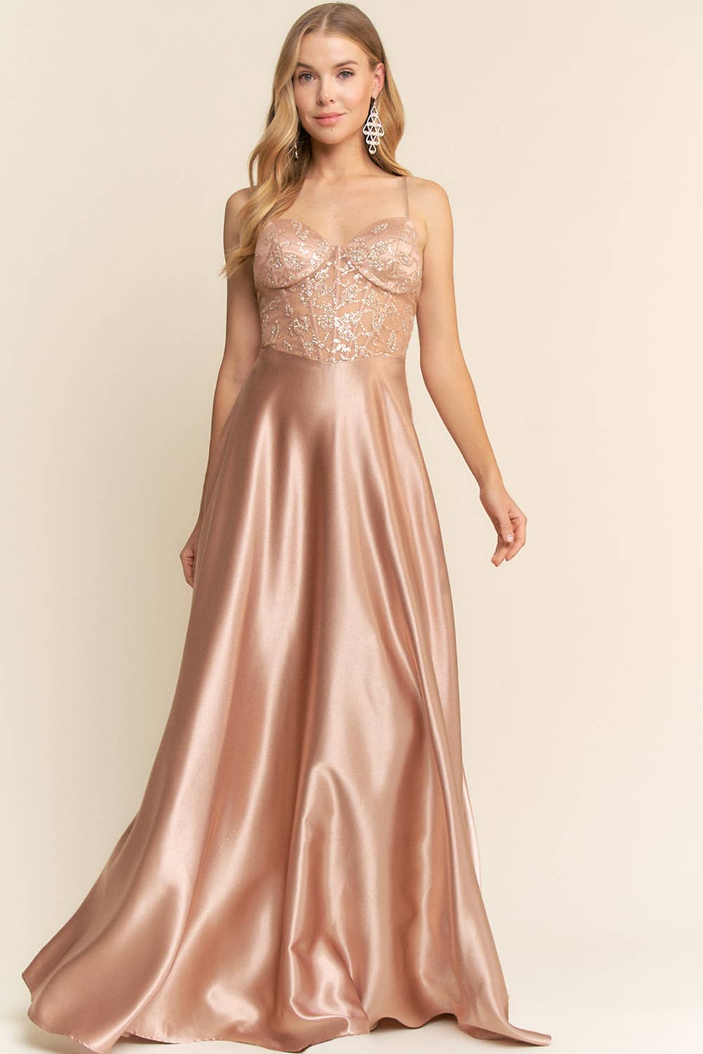 Maniju - Vente Robe de soirée – femme - ROBE LONGUE CORSET AVEC DÉTAILS PAILLETÉS0