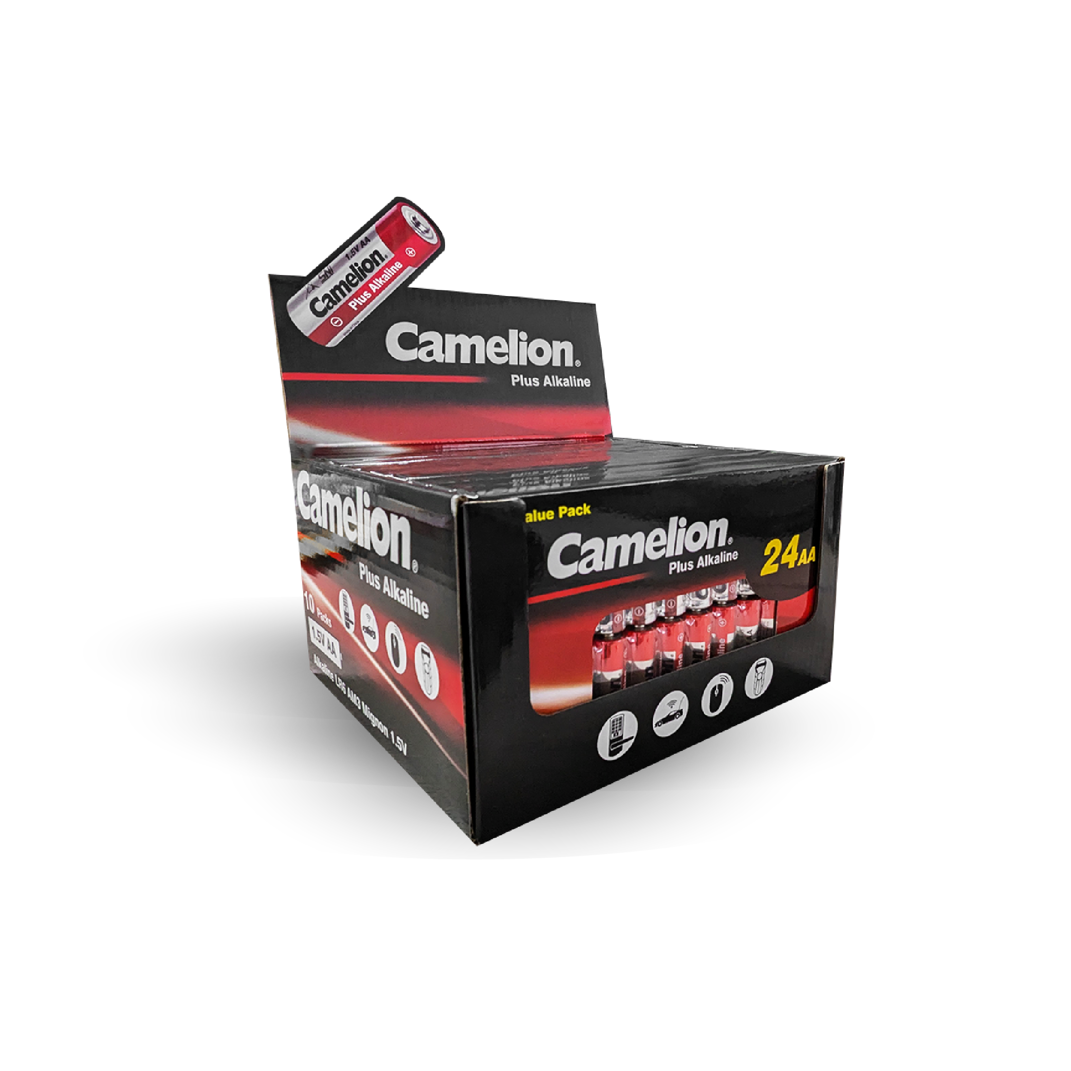 Camelion Battery - Wholesale Retailer Display - Paper & Novelty - Camelion AA Plus Alkaline 24pk Box Counter Display (10pk)0