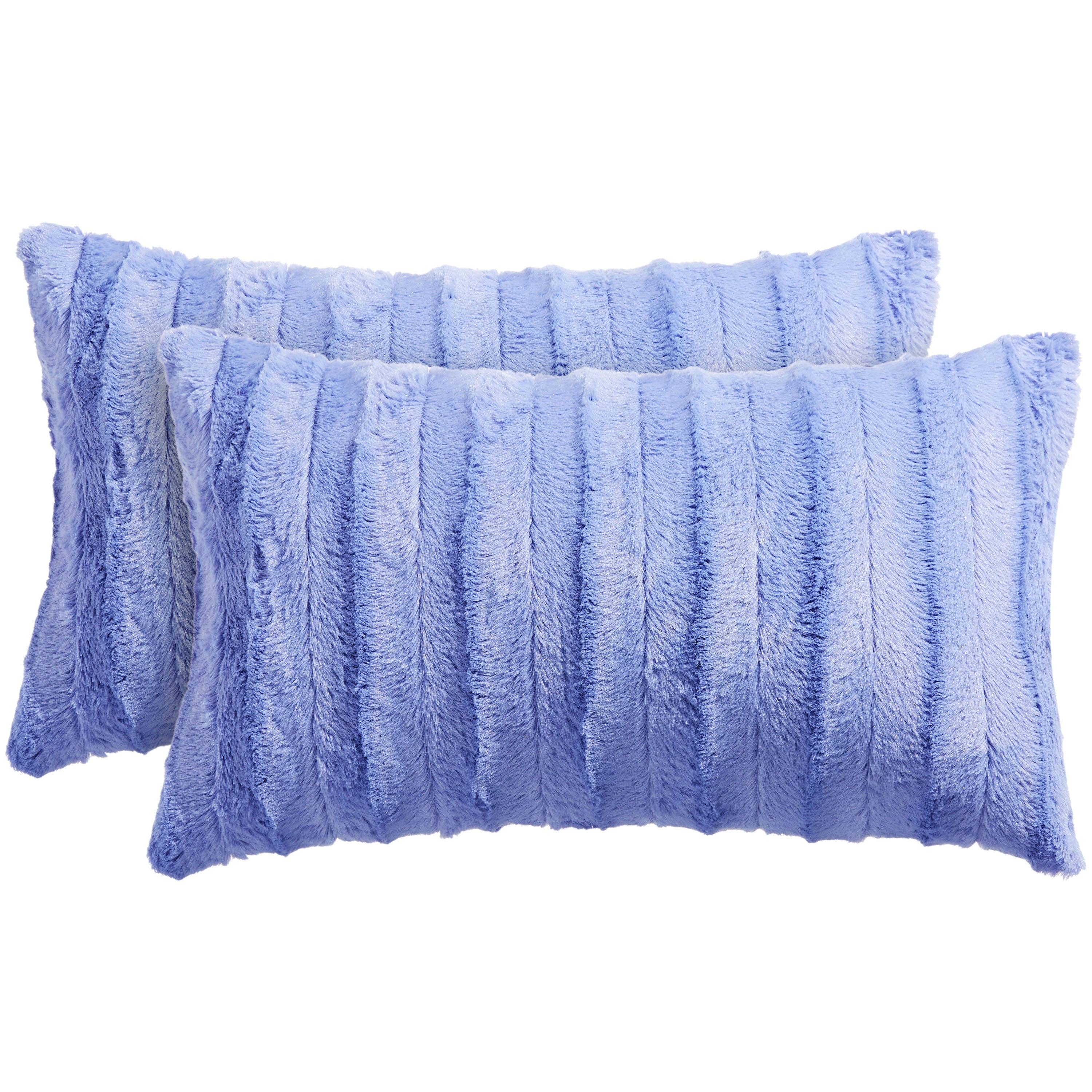 Cheer Collection - Wholesale Throw/Decorative Pillow - 2-Pack Reversible 12"x20" Faux Fur and Microplush Pillows5