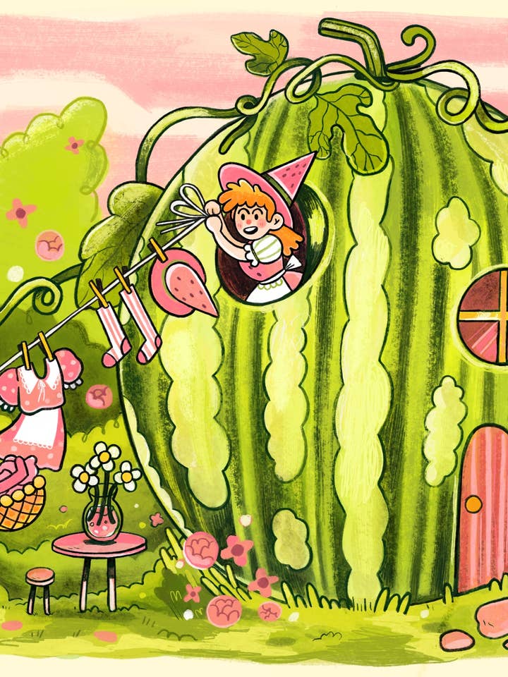 Sommar Vattenmelonhus Medium Tryck för wholesale av beanpolice