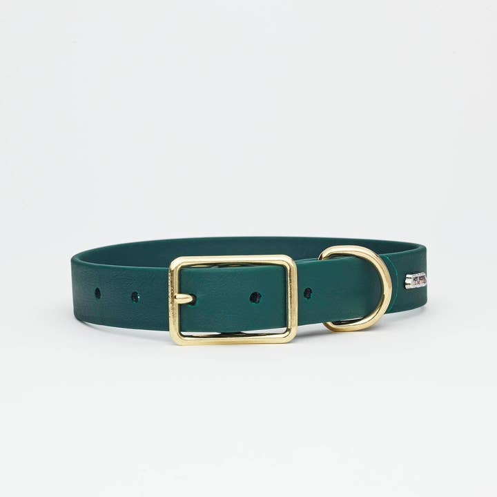 Hunter Green Vegan Leather Collar for wholesale by Hot Dogs All Dressed