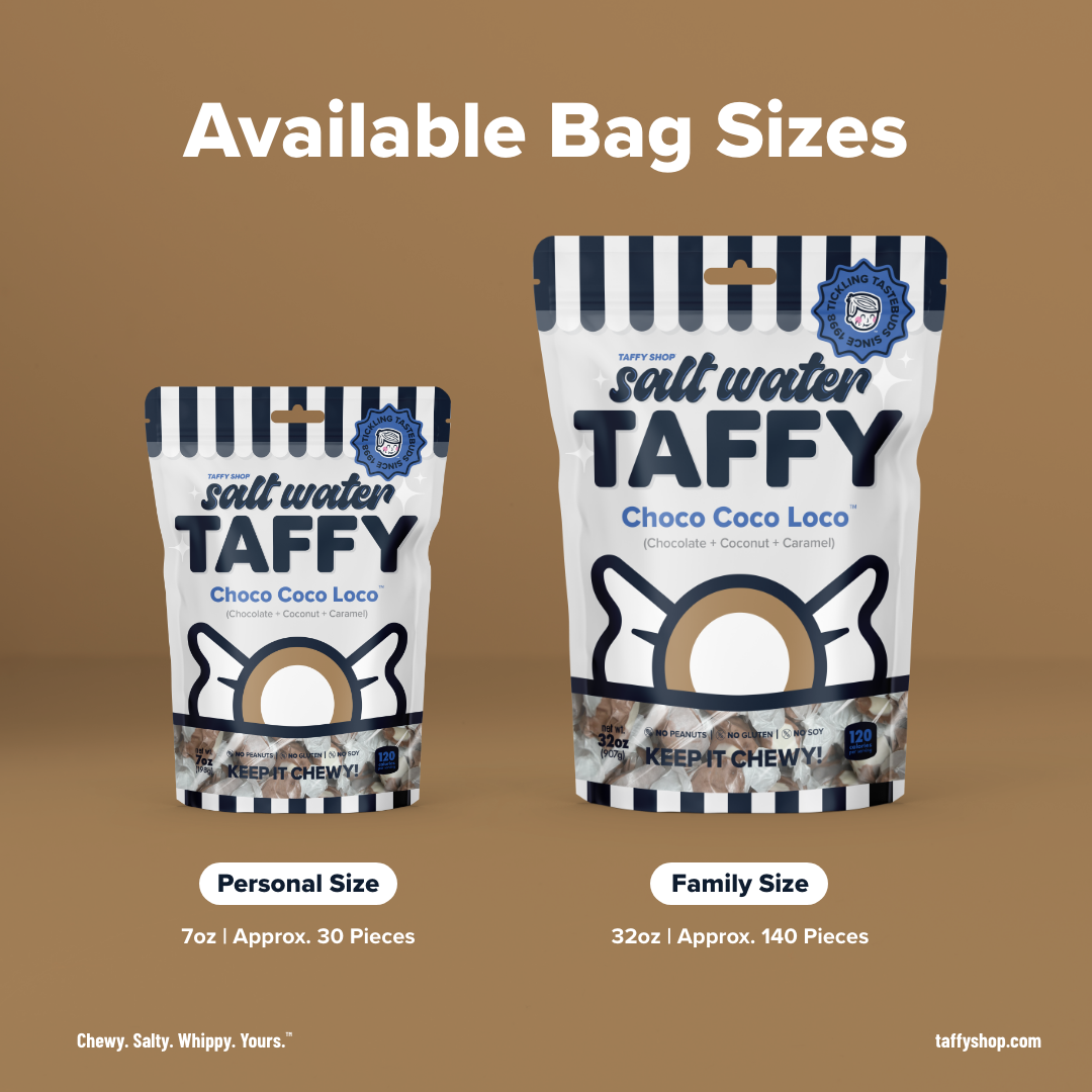 Taffy Shop – wholesale Taffy – Choco Coco Loco™ Taffy (Chocolate+Coconut+Caramel)4