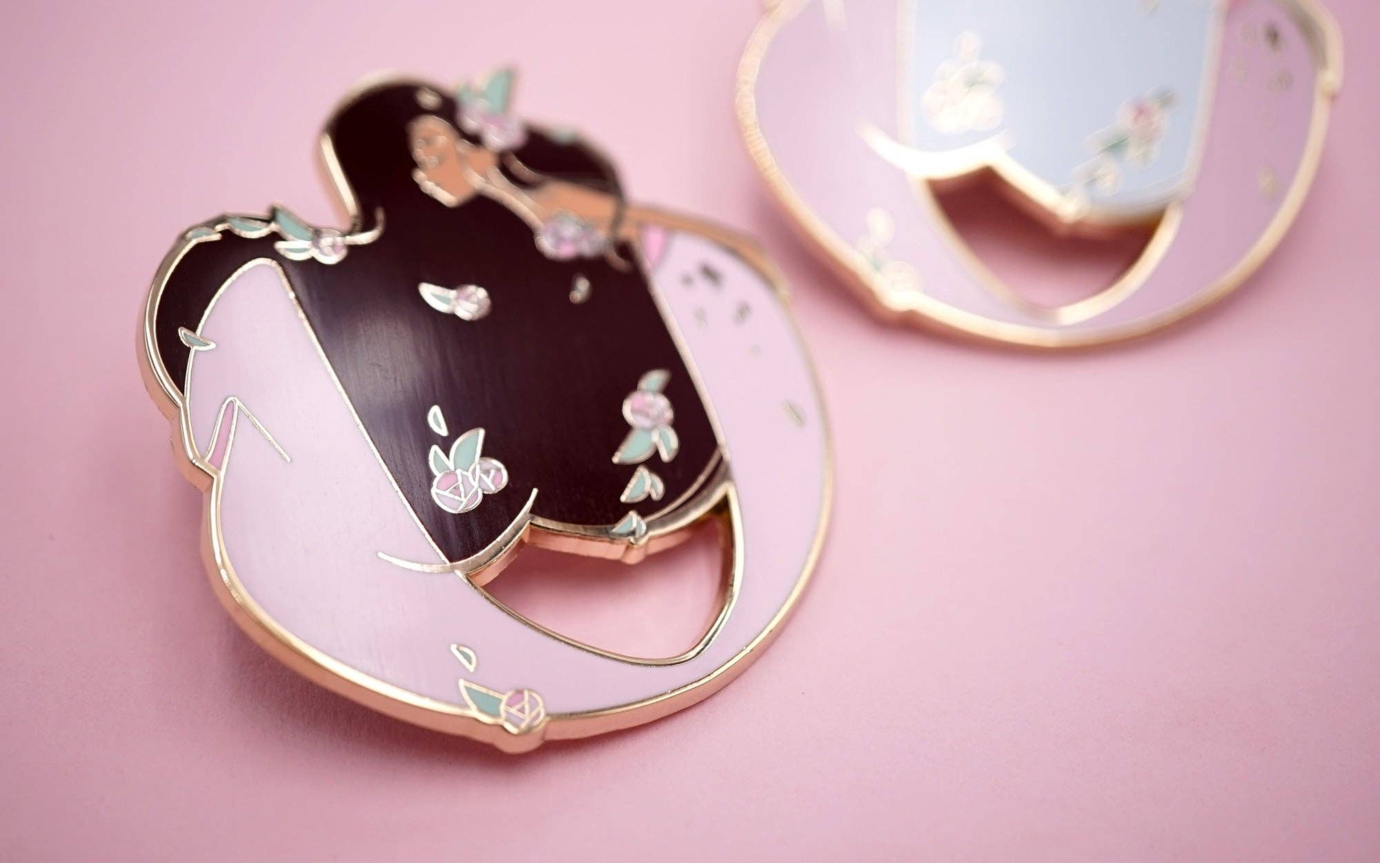 Kelly McMahon Design - Wholesale Lapel Pin/Button - Rose Mermaid Pin4