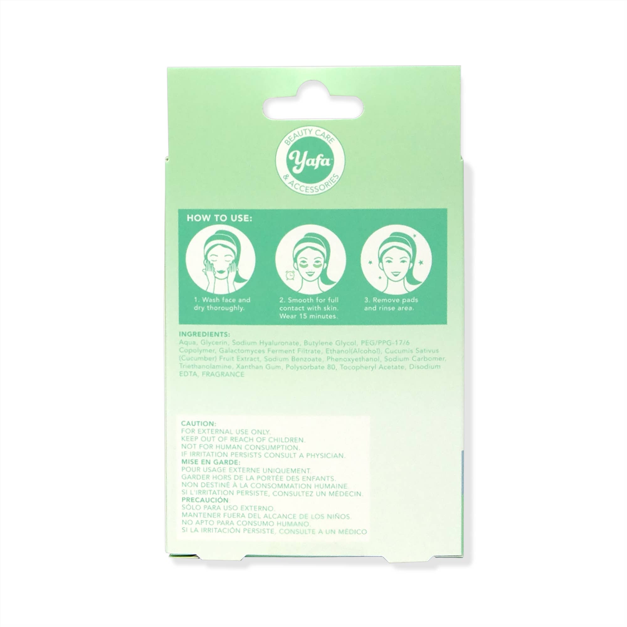 Yafa Beauty - Wholesale Eye Treatment Mask - Yafa Cucumber Under Eye Pads, Set of 5 Pairs1