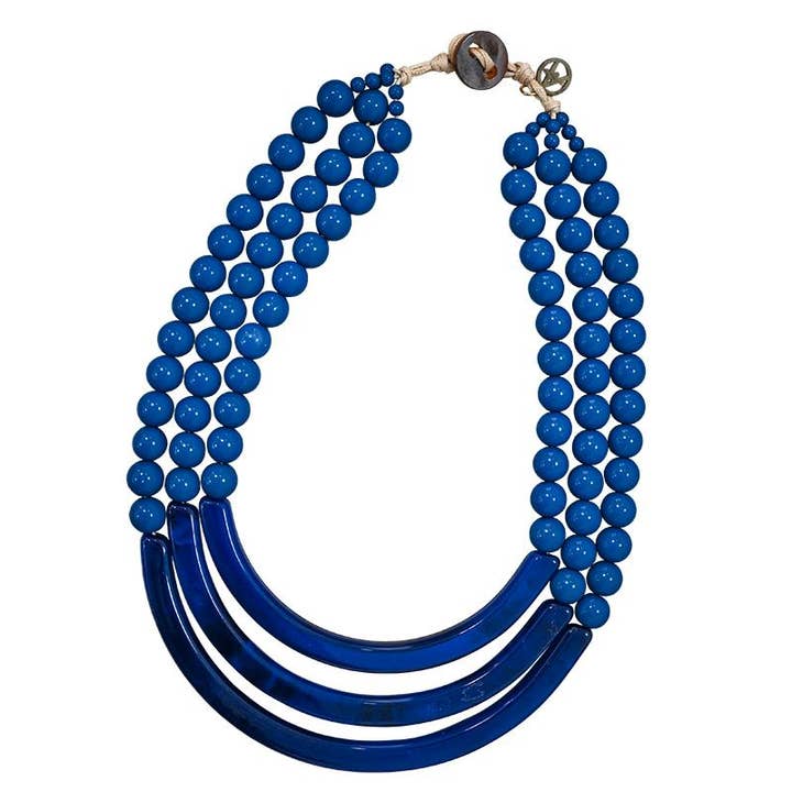 THREE-STRAND NECKLACE WITH RESIN BEADS - FT24160A845 for wholesale by AMORINO SRL