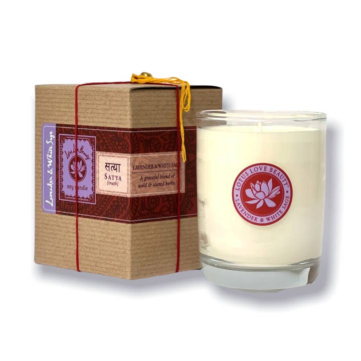 7oz Kalava Candle in Box - Lavender & White Sage for wholesale by Lotus Love Beauty