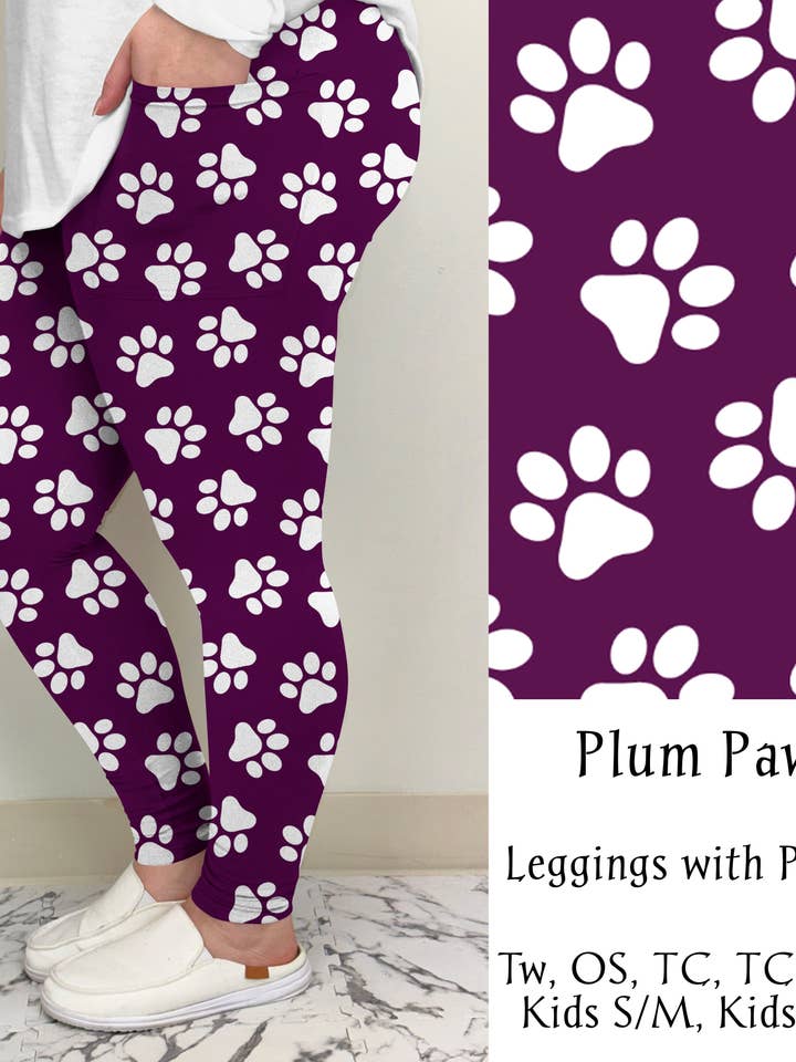 Leggings Prugna Paw con Tasche per la vendita all'ingrosso da parte di TL Clothing