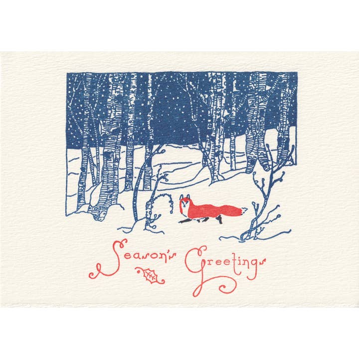 Saturn Press - Wholesale Season's Greetings Card - Snow Fox - Box