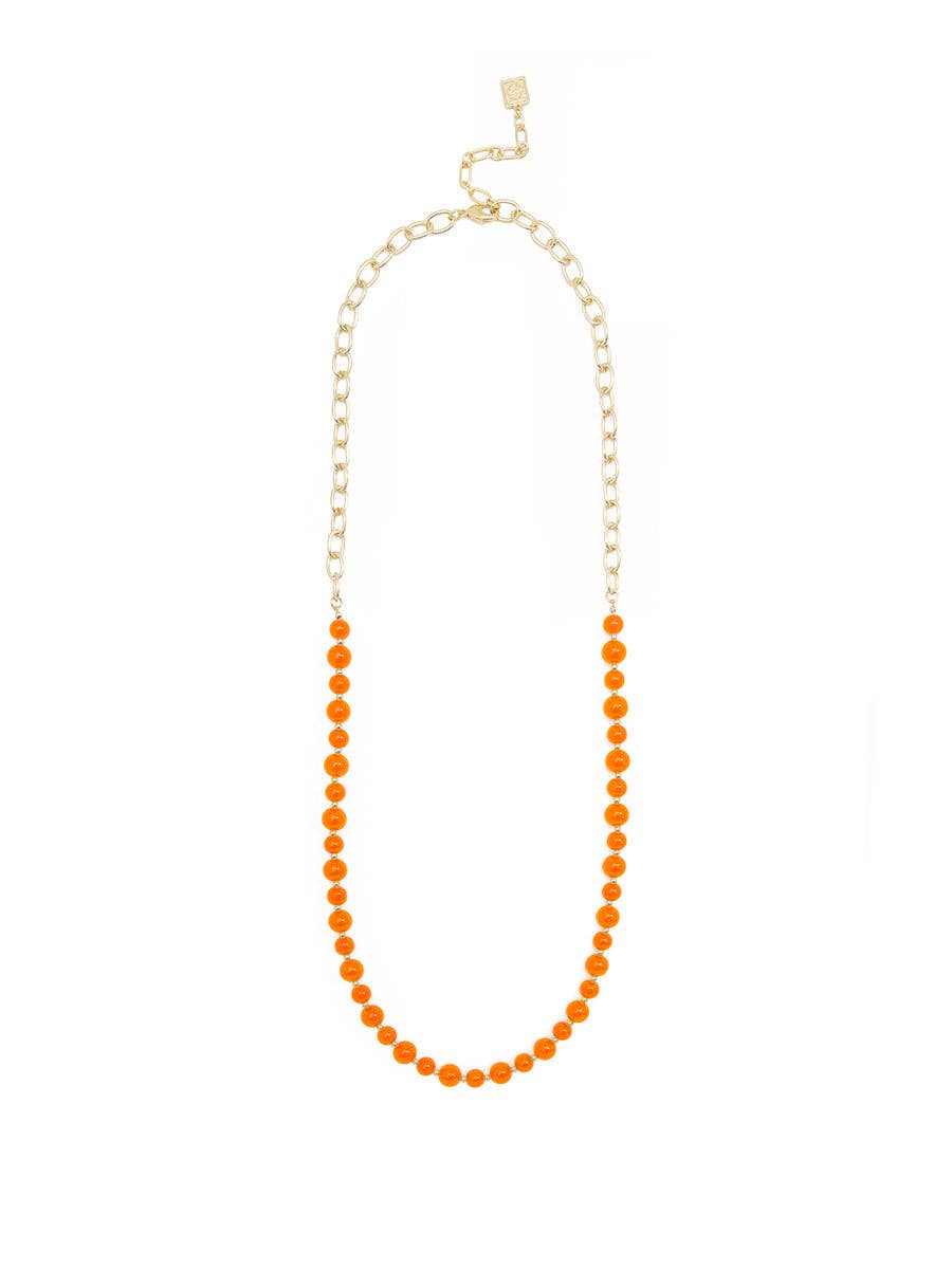 ZENZII Jewelry - Wholesale Beaded/Pearl Necklace - Mixed Glass Bead & Links Long Necklace1