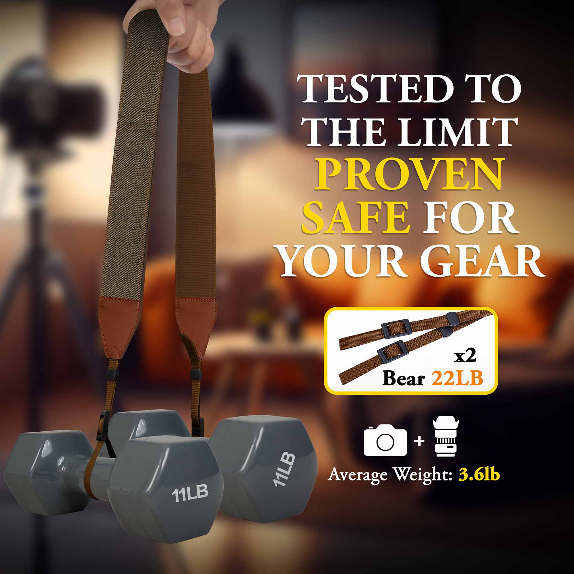 Gradzo - Wholesale Camera Strap - Custom Embroidery Camera Strap - Brown Denim Camera Strap1