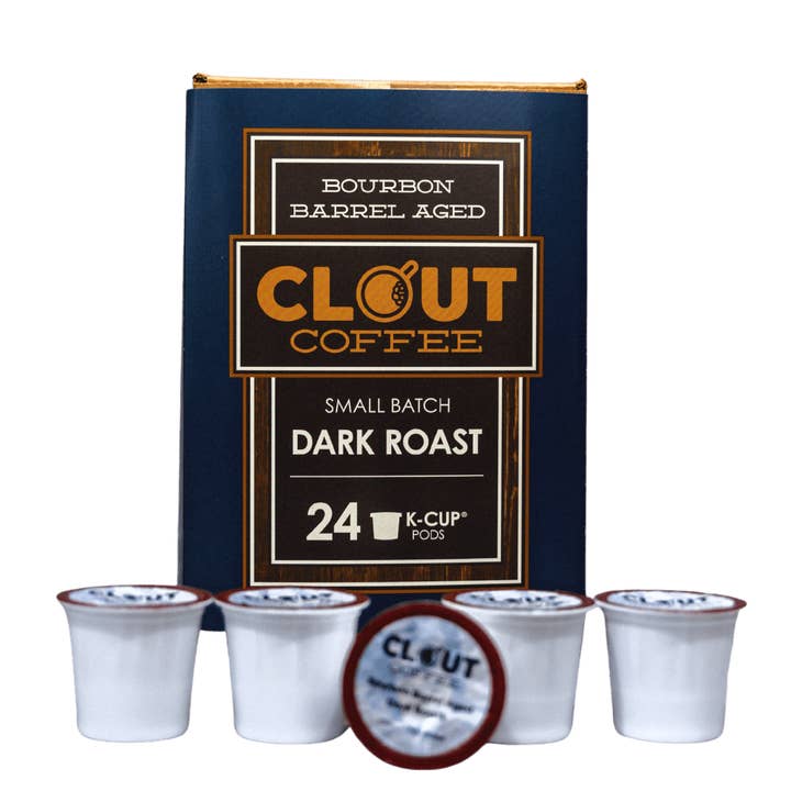 Barril Bourbon envelhecido | Café de influência | Pods de influência | 24ct por atacado de Clout Coffee