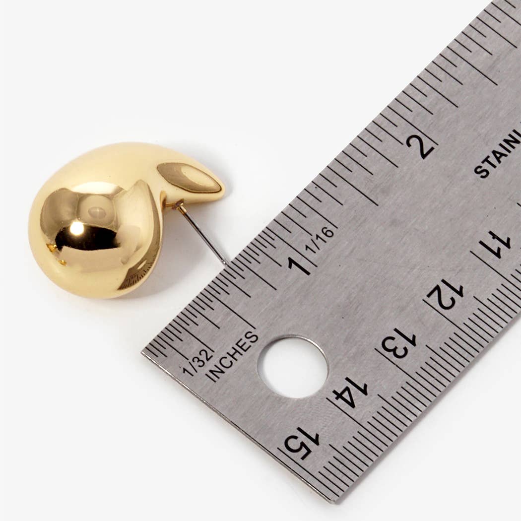 Fashion City – Engroshandel Hængeøreringe og creoløreringe – Gulddyppede Chunky Water Drop Post øreringe6